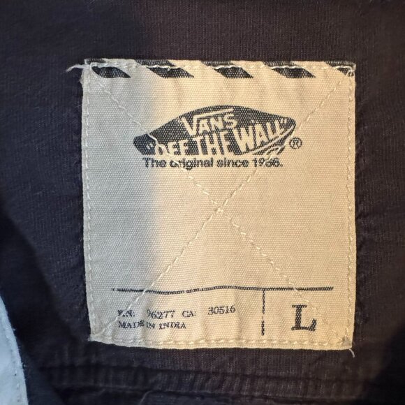 Vans Charcoal Gray Long Sleeve Button-Up Shirt, Casual Shirt, Size Large - Picture 3 of 7